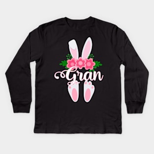 EASTER BUNNY GRAN FOR HER - MATCHING EASTER SHIRTS FOR WHOLE FAMILY Kids Long Sleeve T-Shirt